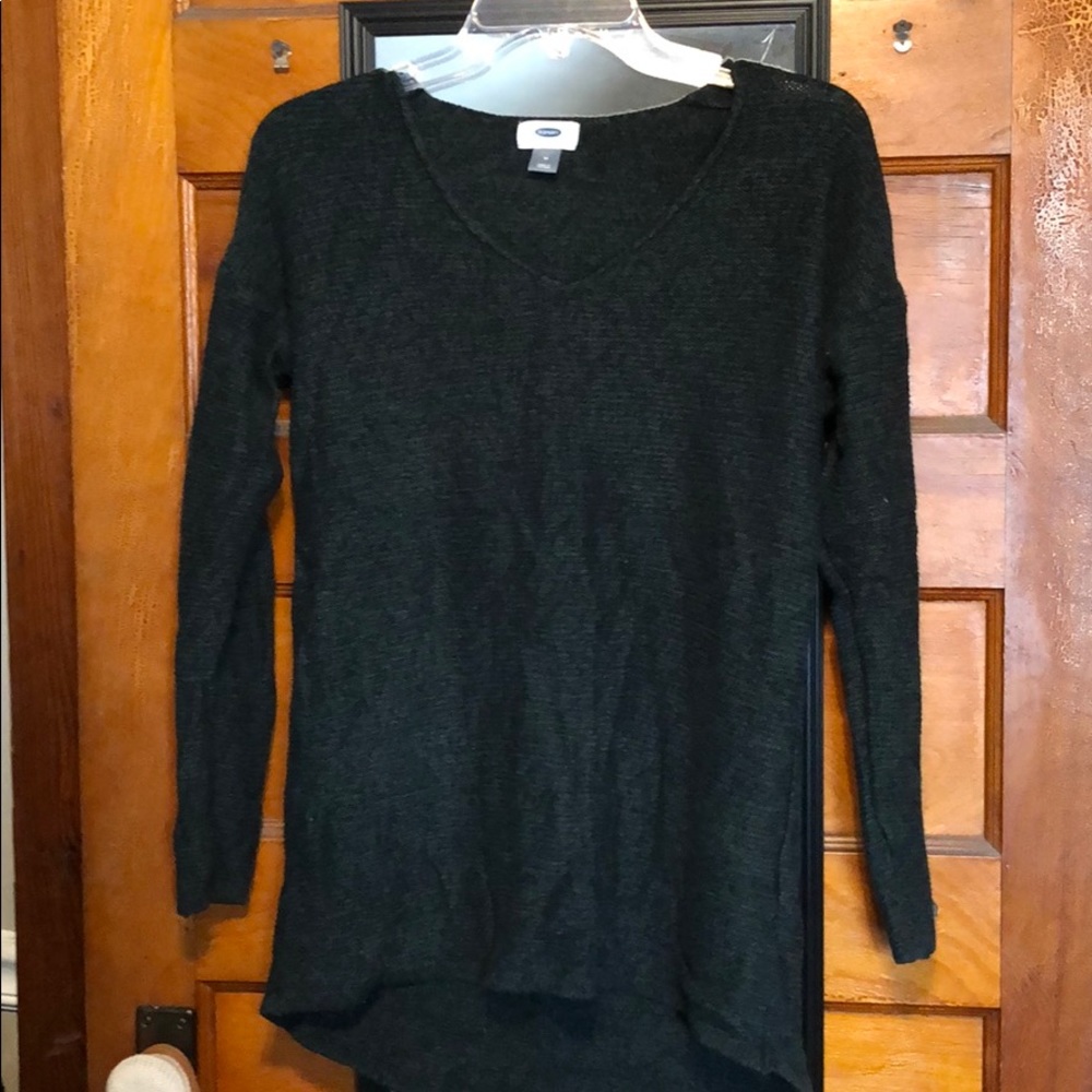 Hunter green high low sweater